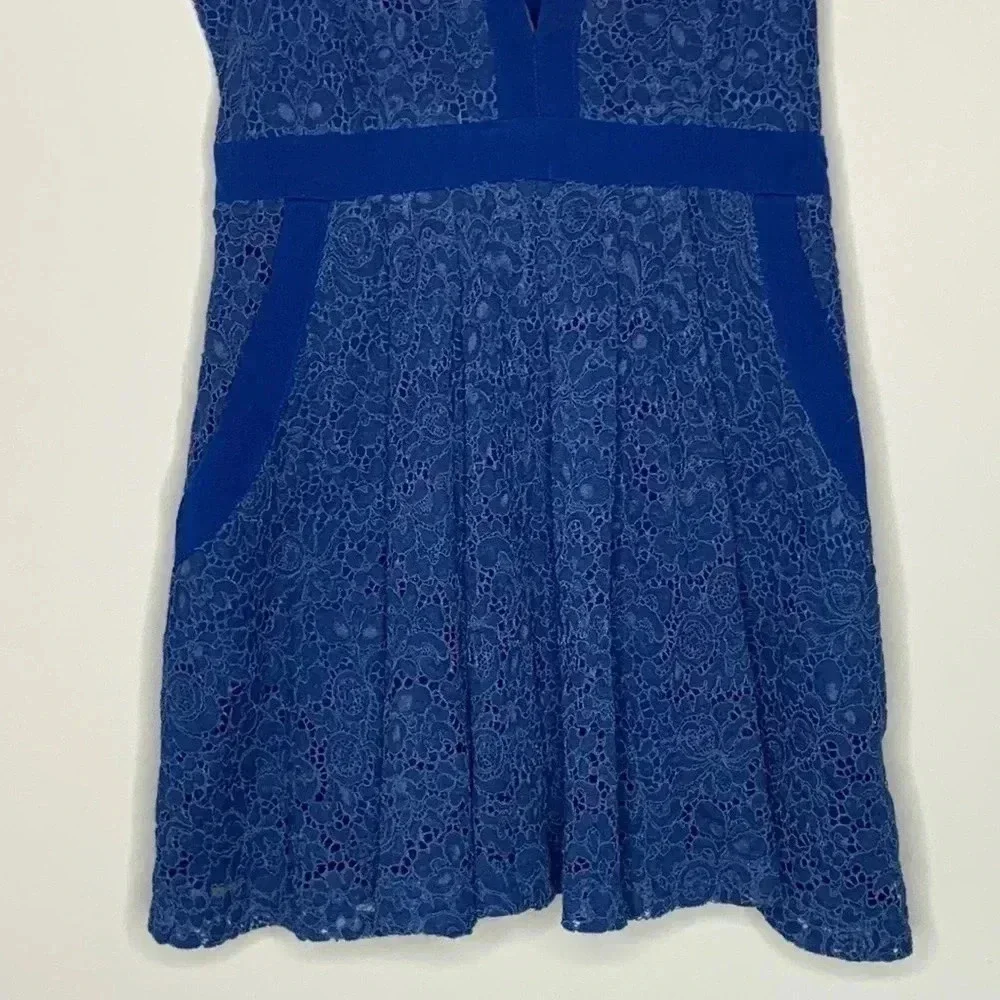 Free People Lovingly In Lace Blue Dress Size Small